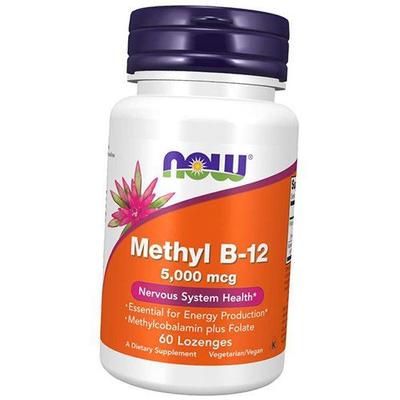 חומצה פולית וויטמין B12, מתיל B-12 5000 סוכריות למציצה, 60 סוכריות (36128069)