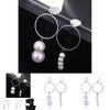 Elegant Asymmetrical Pearl Earrings For Women Stylish Geometric Design Alloy