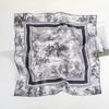 Spring and summer new 100% mulberry silk georgette silk scarf women's retro lazy Chinese square scarf premium scarf accessories
