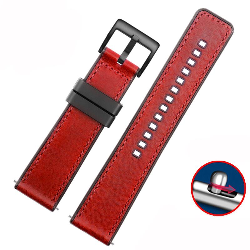 Vintage Italian Leather Watch Band For Seiko Tudor Casio Waterproof Silicone Rubber Bottom Chain Strap Bracelet 20mm  22mm 24mm