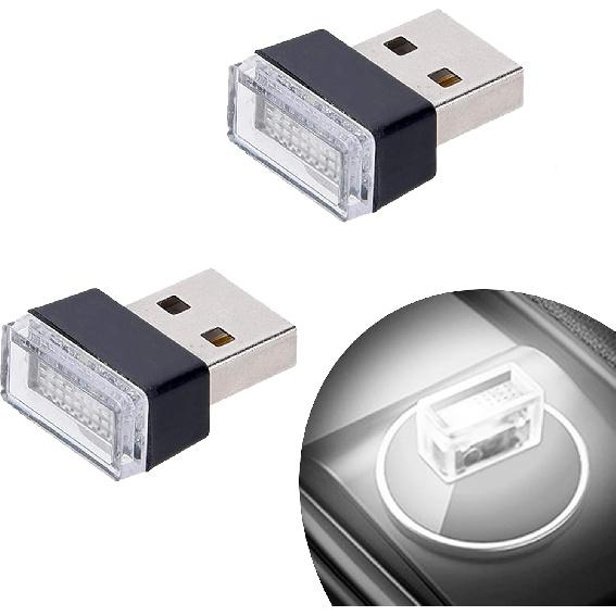 Febrytold Red Universal Mini USB LED Car Interior Ambient 2 Pcs | Resistant to Dust and Splashes, Easy to Clean. The Vehicle Lights up When Powered