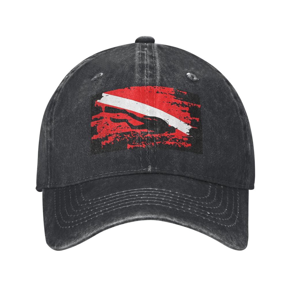 Taucher Tauch Flagge Marine Taucher Tauch Denim Stoff Kappe Lässig Baseballkappen Verstellbare Mütze Sommer Unisex Baseballmützen