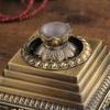 Stupa Sarira Tantrico Tibetano: Porta reliquie oro/bronzo per decorazione buddista domestica.