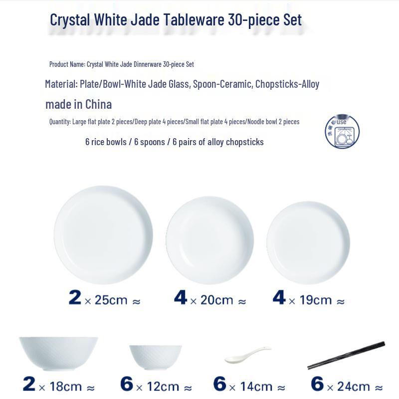 Luminarc Crystal White Jade 30-delars servisset