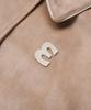 Doffsept Vegan Leather Suede Varsity Jacket In Beige