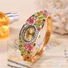 Rhinestone Bracelet Ladies Wristwatch Rich In Flowers Bracelet Watch  Daily Accessory