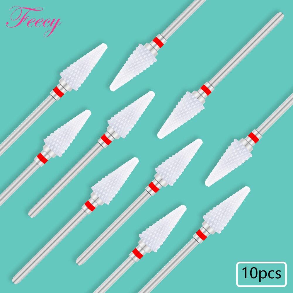 10PCS Milling Cutter For Manicure Set Ceramic Nail Drill Bits Cutters for Removing Gel Varnish Manicure Machine Accessories Mill