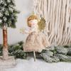 Christmas Angel Hanging Ornament With Hollow‑Out Skirt Headband, Small Pendant for Xmas Tree, Holiday Christmas Accessory