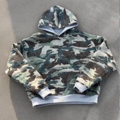 Bluza Kamuflażowa Amerykański Styl Wiosna Jesień Z Długim Rękawem Pulower Z Kapturem Retro Modny Top