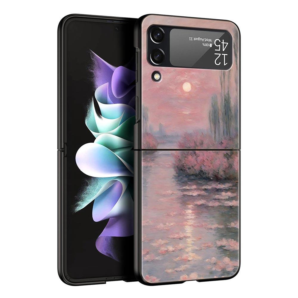 Handyhülle für Samsung Galaxy Z Flip 3 4 5 6 7 Faltbar Für Samsung Z Flip4 Flip5 PC Hartschale Claude Monet Garten Malerei Kunst