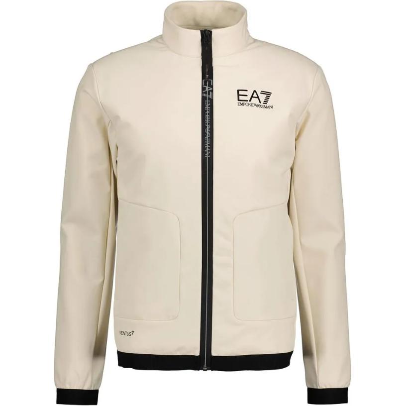 

Emporio Armani EA7 Stand Collar Zip Logo Print Long Sleeve Jacket Men jackets Beige 3DPB22-PNFRZ-1946 M