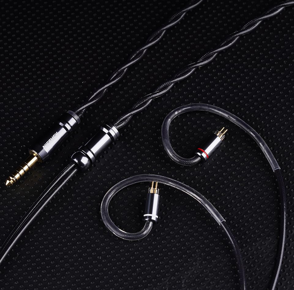 NICEHCK DuskAg Earphone Upgrade Cable with 5N Pure Silver and Single Crystal Copper Replacement for HIFI Improved Sound Soft Sound DIY QDC Recable,