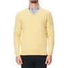 Polo Embroidered V-Neck Long Sleeve Knit Sweater Men Sweater Yellow MNPOSWE16820295-700