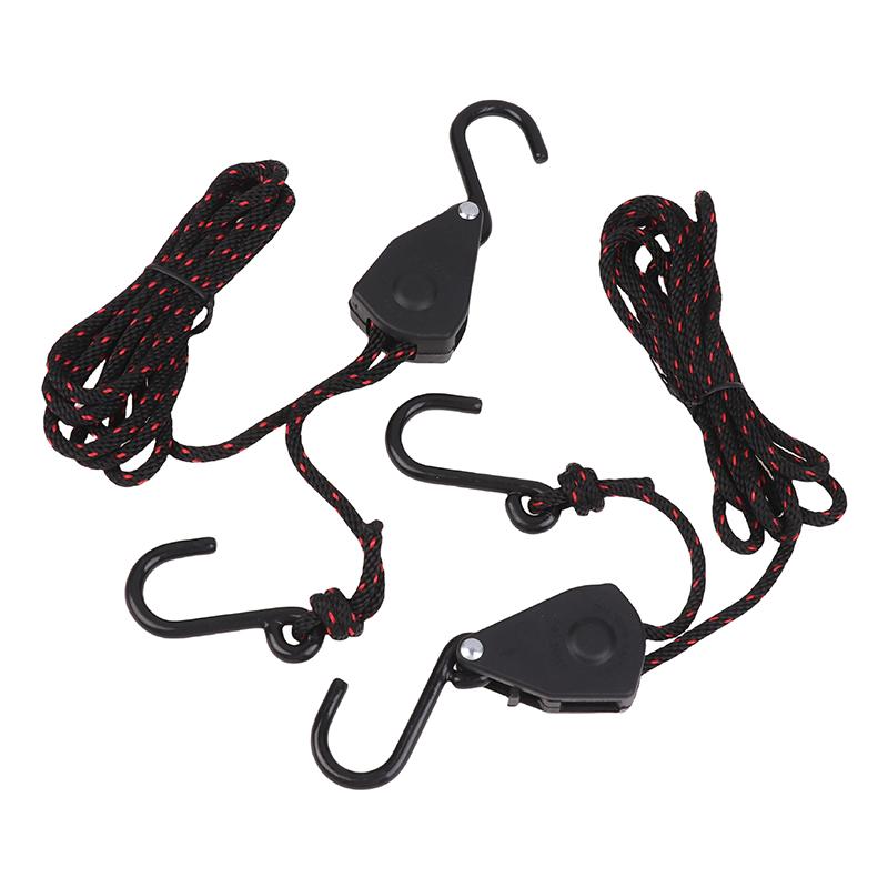 1/8 Inch Adjustable Hanging Rope Clip Tensioner Fixed Buckle Lights Lifting Awning Wind Rope 1Set Pulley Ratchets Camping Tool
