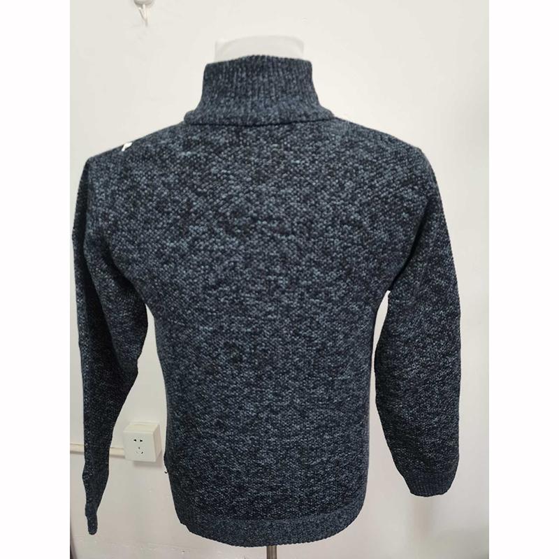 Herren Fleece Dickerer Pullover Halber Reißverschluss Rollkragen Warm Pullover Schlank Gestrickt Wollpullover Frühling