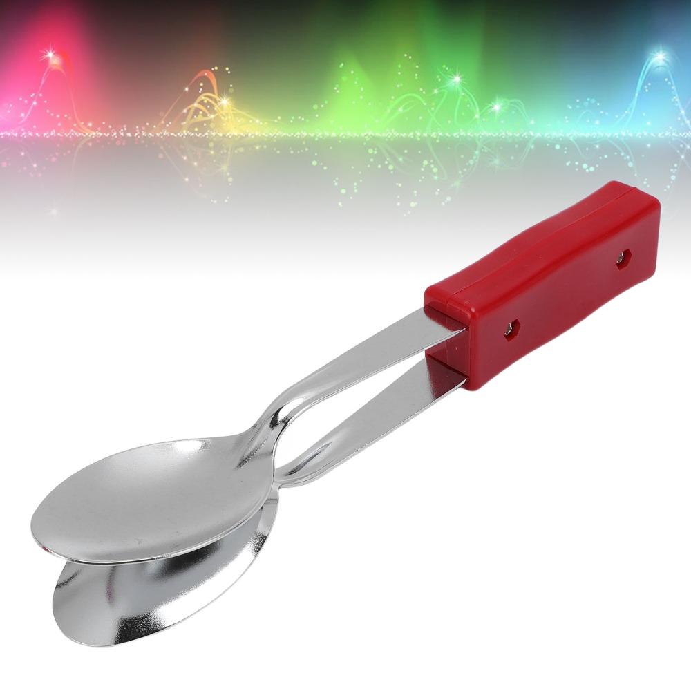 Handle Design Percussion Instrument Silver+Red Folk Music Tool  For Music Enthusiasts