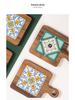Acacia Wood Flower Tile Trivet: Wooden Anti-Scald Heat Insulation Pad for Dining Table and Ceramic Tableware.