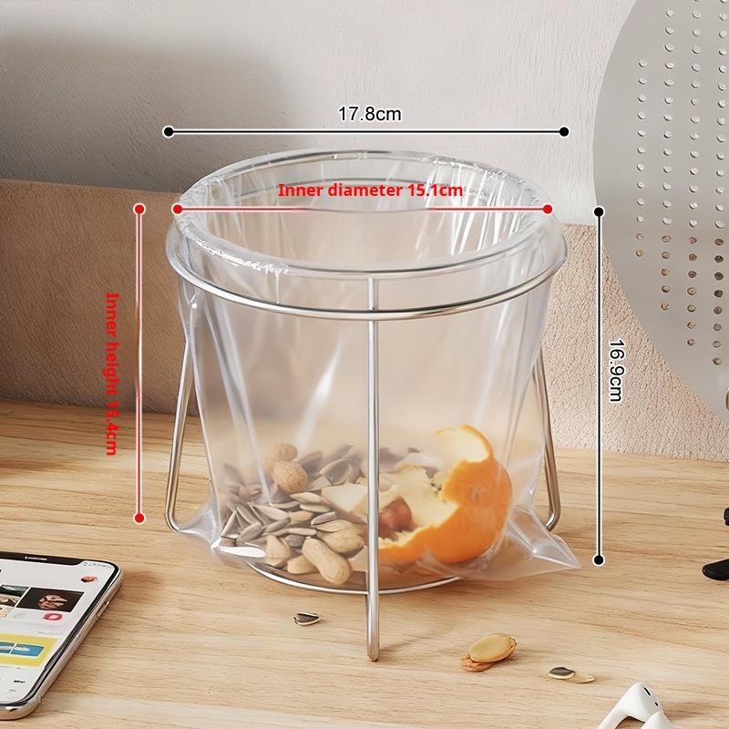 304 Stainless Steel Garbage Bag Holder Kitchen Countertop Simple Trash Bag Support Rack