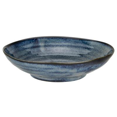Minoyaki Pasta and Curry Stand Out, Dark Blue Kiln, Curry Plate, Pasta Plate, Deep Plate, Diameter Approx. 21 X Depth 5cm, Microwave and Dishwasher