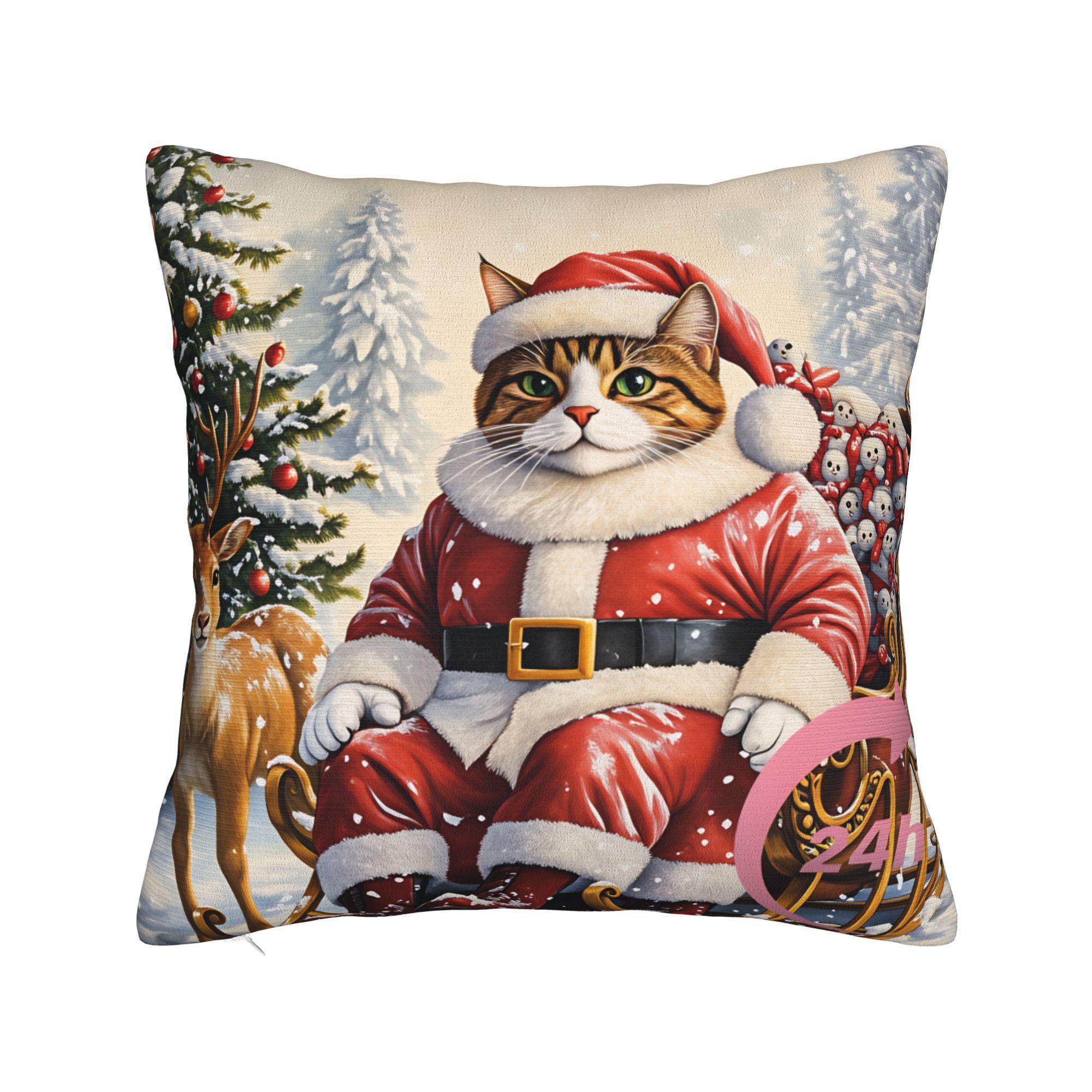 Милый котенок в толстовке (3) Наволочка  Дизайнерская Наволочка Ретро Модная Наволочка Для Гостиной Дивана 40x40cm