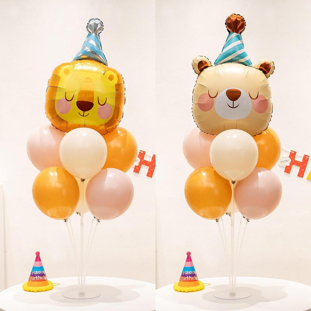 Cartoon Animal Birthday Table Decorations: June 1st Children's Day Balloons & Dessert Ornaments