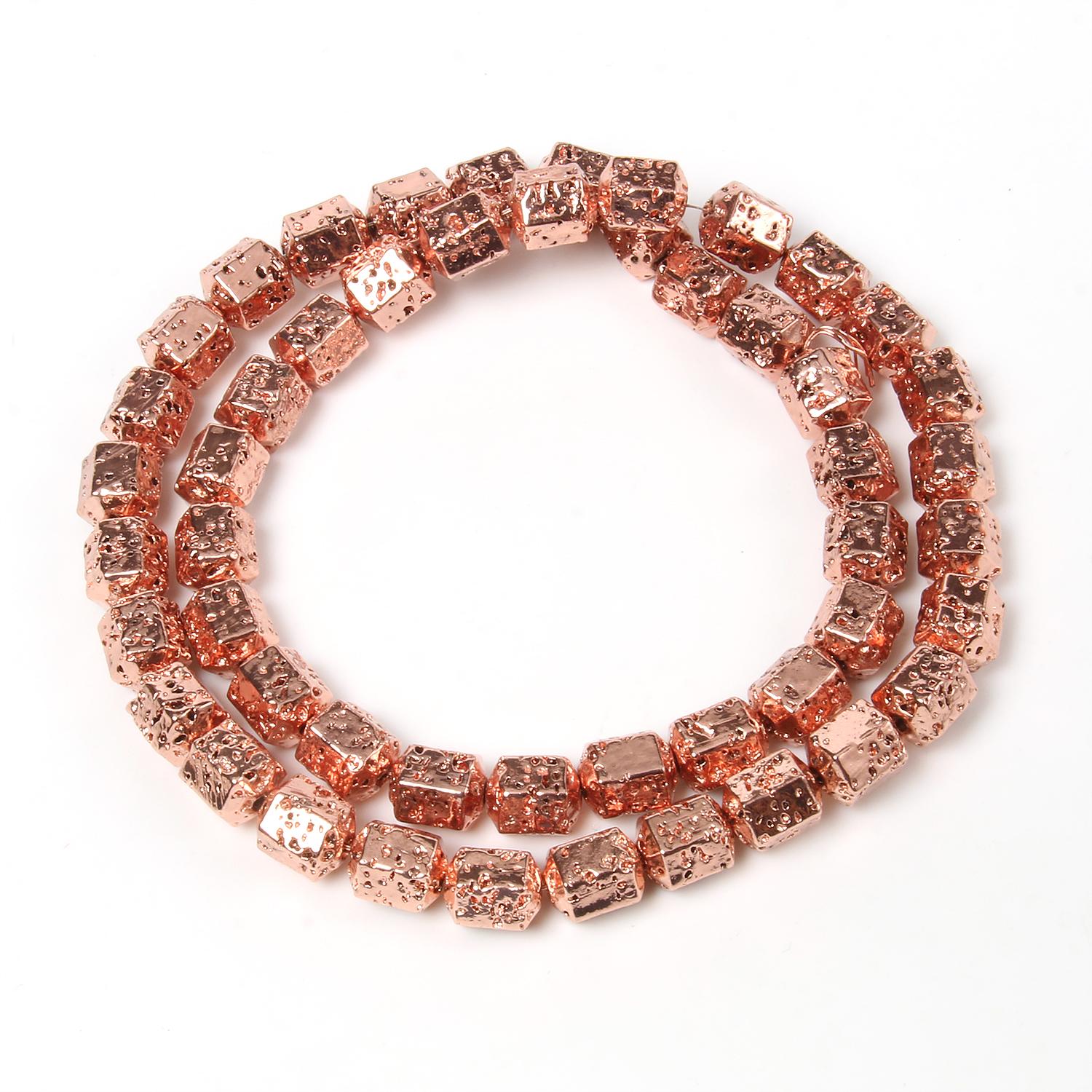 

Мода Diy Craft Золото Серебро Покрытие Натуральный Лавовый Камень Бусины Цилиндрические Бусины-разделители для Изготовления Ювелирных Изделий DIY Браслеты Ручной Работы 15 дюймов 8x7mm about46pcs