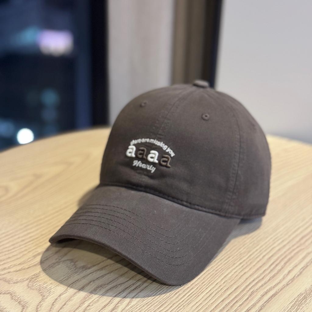 High quality letter embroidery soft top baseball cap women's versatile big head circumference cap wide brim shows the face