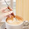 Stainless Steel Coffee Decorating Art Pen Wooden Handle Latte Pull Flower Needle Barista Tool Coffee Accessories Modeling Tool