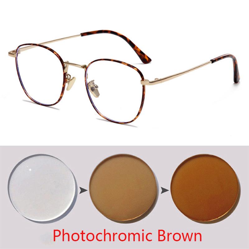 -1 -1.5 -2 -2.5 -3 -3.5 To -6.0 anti Blue Light Myopia Glasses Women Men Retro Metal Big Frame Square Students Myopia Glasses