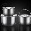 Grease Storage with Lid Bacon Container Strainer Stainless Steel Oil And Fat Separator Handle High Temperature Kitchen Keeper Hot Strain Store