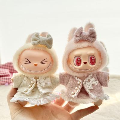 Pro panenku Labubu 15/17 cm Stylová sada oblečení s lacláči Přívěsek Roztomilé oblečení s voňavým stylem Pro V1/V2 Labubu
