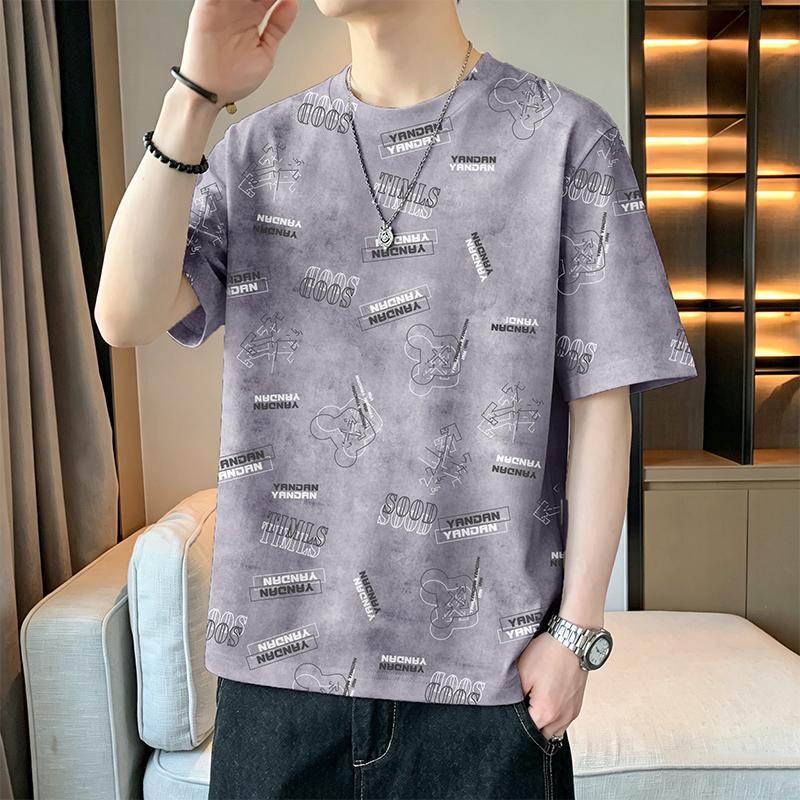 T-shirt a maniche corte, Girocollo, Maglia a maniche a metà, Top da uomo taglie forti