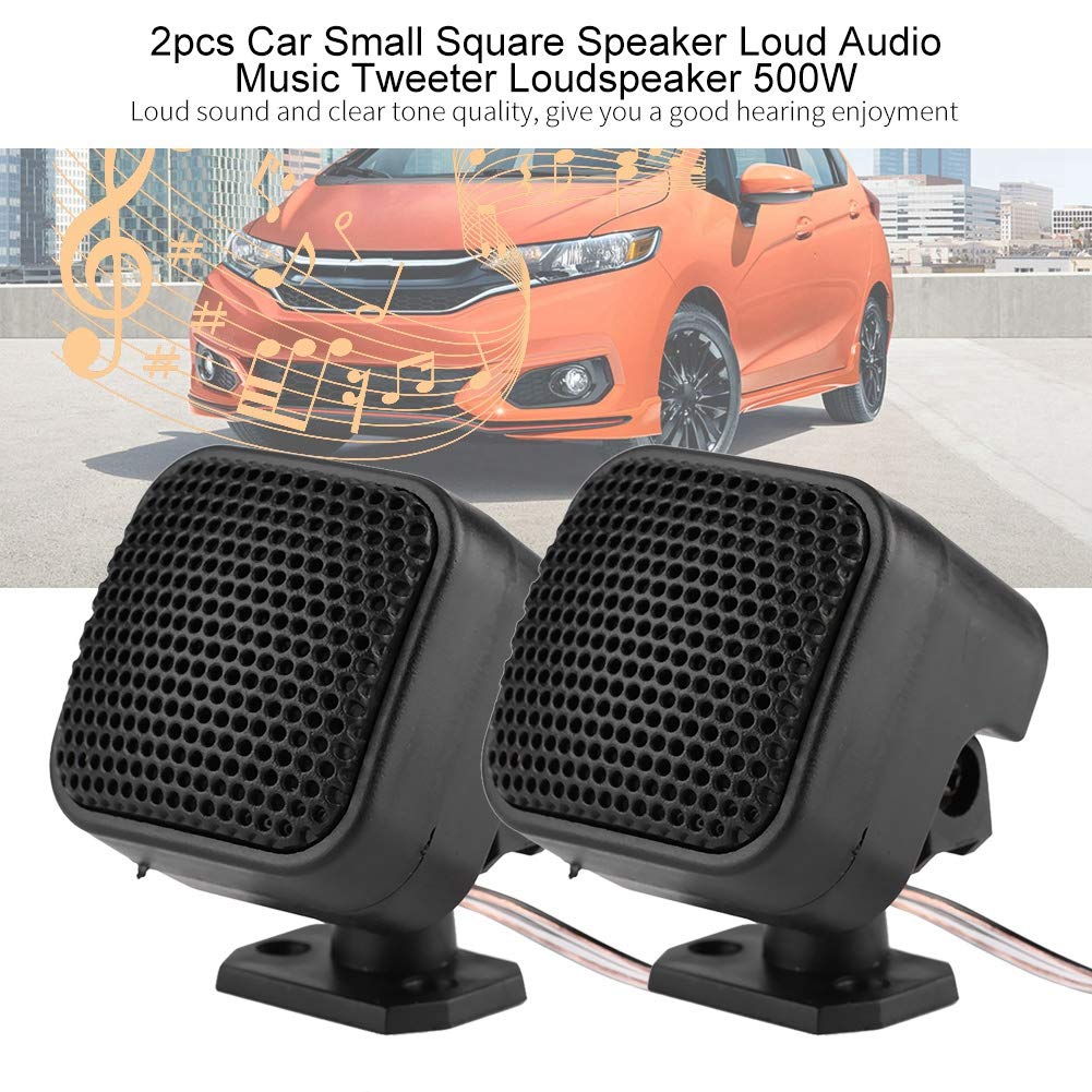 Speaker Car Mount, qiilu Speaker-Qiilu Car Tweeter, 2 Pieces Car Small Square Speaker Loud Audio Music Tweeter Loudspeaker 500W