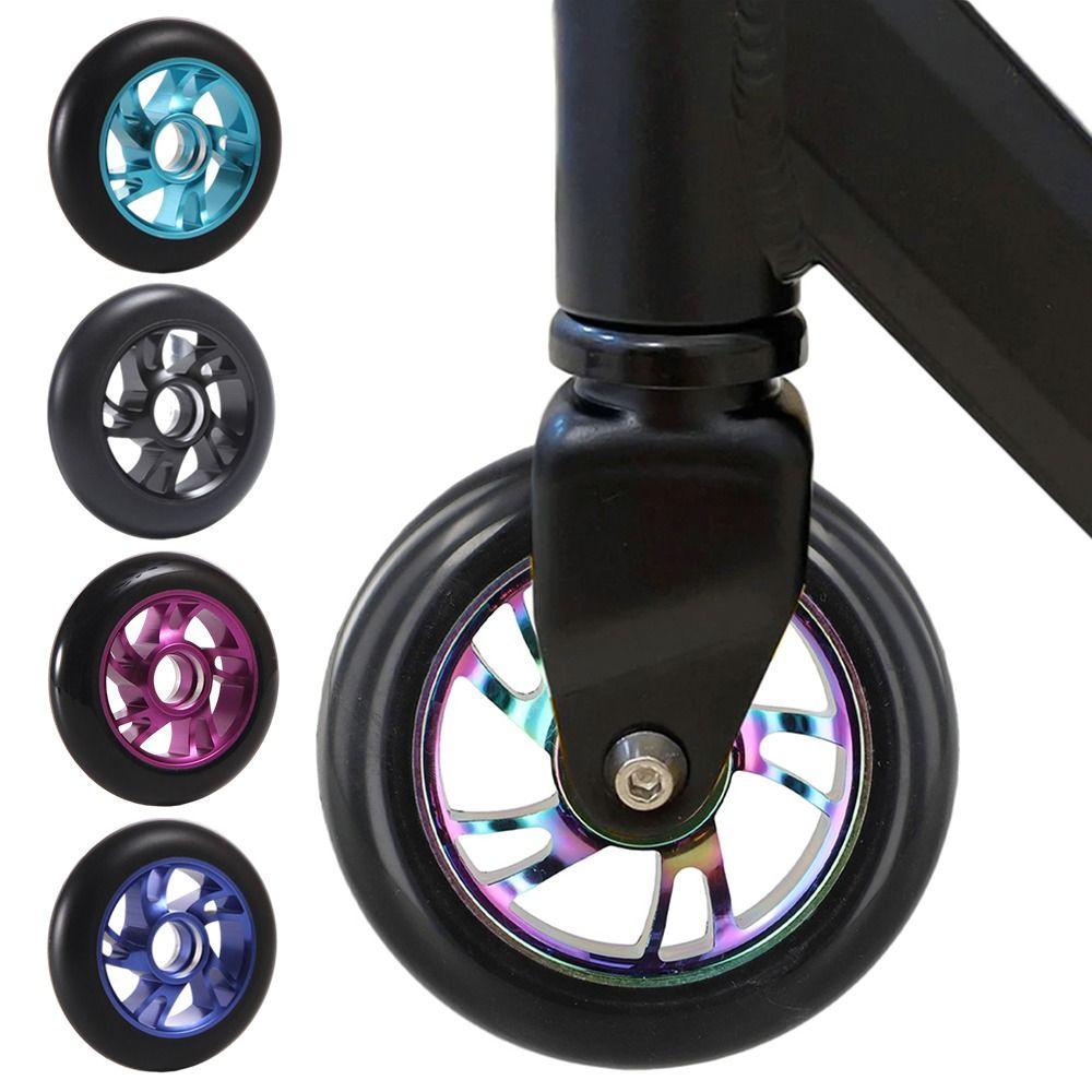 Silent 100/110mm Scooter Wheels Thick Aluminum Alloy Stunt Scooter Wheels With Bearings Stable Roller Wheels Parts Adults Kids