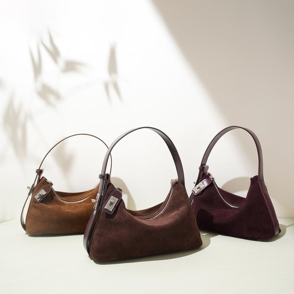 New vintage cowhide soft high-end design dumpling bag, trendy and fashionable women's shoulder handbag