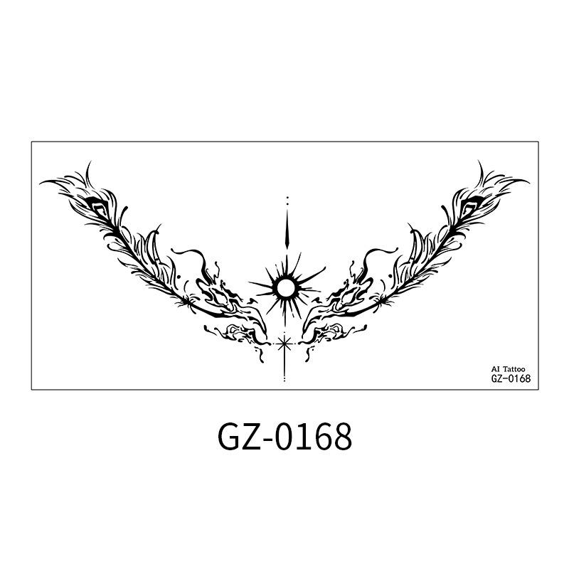 Juice Herbal Tattoo Sticker Waterproof Angel Wings Temporary Tattoo Sticker Tattoo