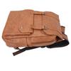 Men Backpack Vintage Style Soft PU Leather Large Capacity Fashionable Shoulders Bag for Travel Business Light Brown