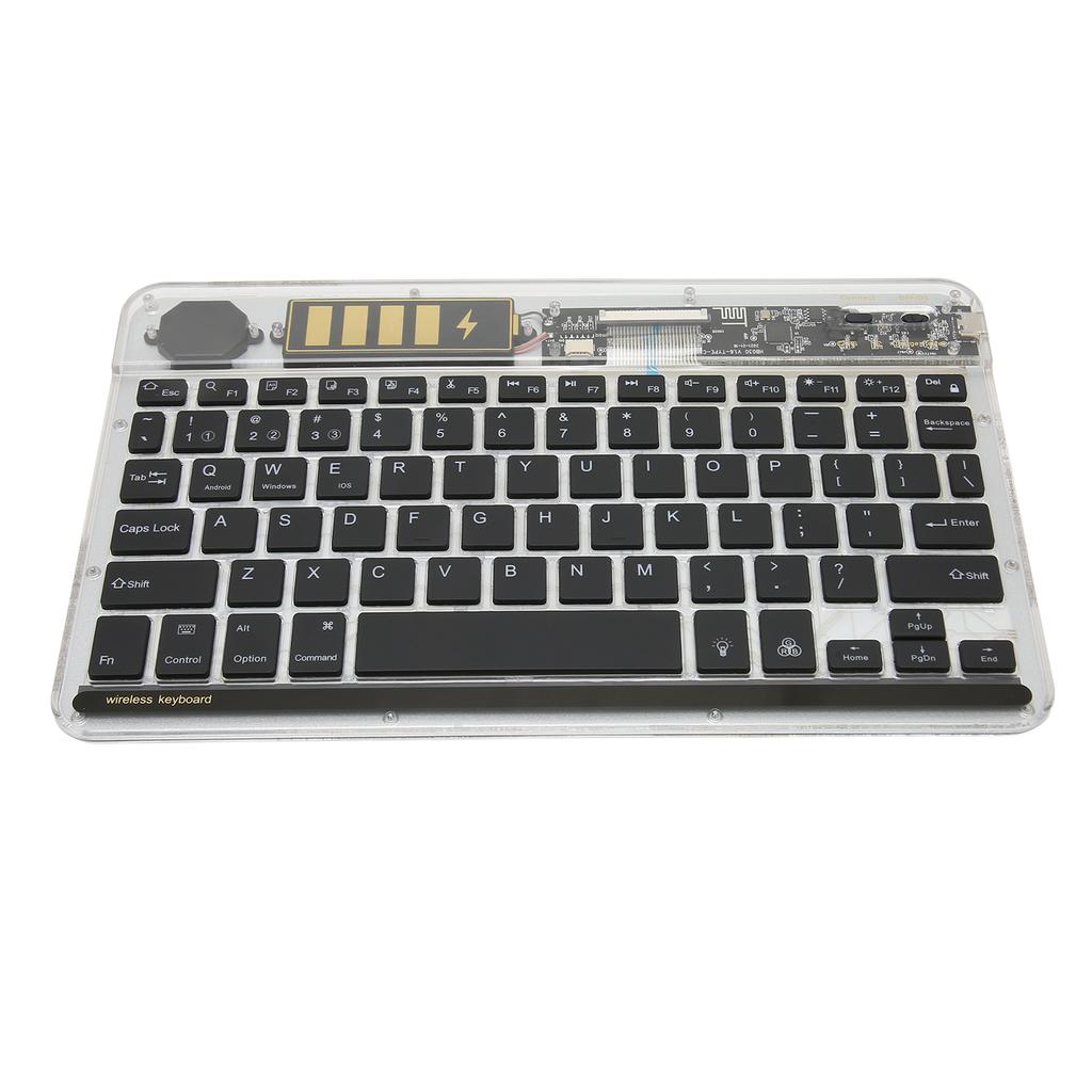 10in Transparent Wireless Bluetooth Keyboard Multi Device Connect Backlight Ultra Thin Tablet