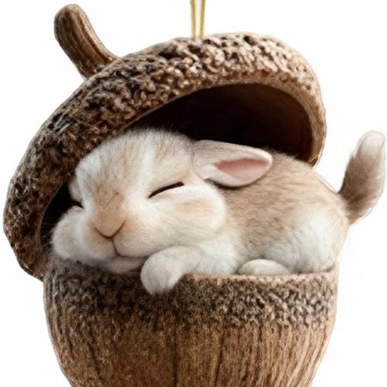 Gemütliche Wald Eichel Ornamente 2D Acryl Tier Hängedekoration für Weihnachtsbaum Waldthema Party Heimdekoration