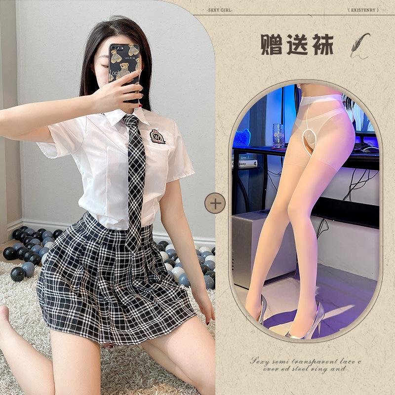 Sexy Underwear, Uniform Temptation, Student Clothing, Plaid Tie, Split Pure Japanese and Korean Campus Uniforms, Role-playing