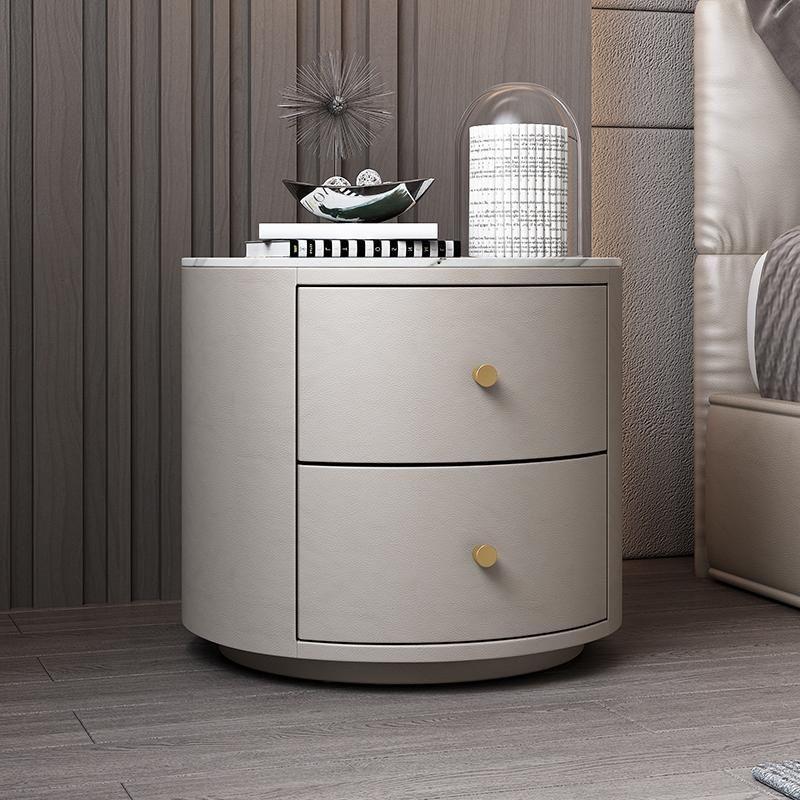 Modern bedroom bedside table simple light luxury floor-to-ceiling cabinet bedside cabinet storage locker round cabinet
