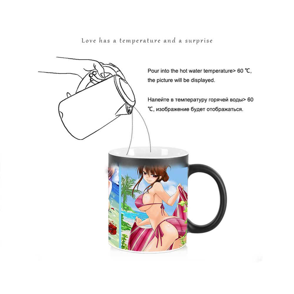 Ceramic Coffee Cups Wholesale BSKT-143 Tea Cup Cartoon Sexy Bikini Mug Sublimation Blanks Thermosensitive Mugs Color Change Mugs