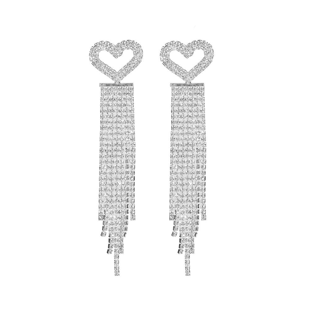Temperament Luxury Shiny Diamond Love Earrings