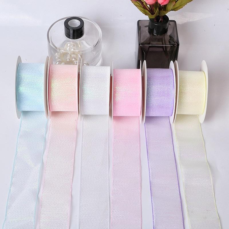 Yards Fishtail Organza Ribbon Crafts Bow Polyester Silk Satin Ribbons 4cm Shiny Silk Ribbons for Decorating Weddings