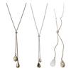 Alloy Teardrop Pendant Necklace Sophisticated Long Sweater Chain With Adjustable Length Fashion Accessory