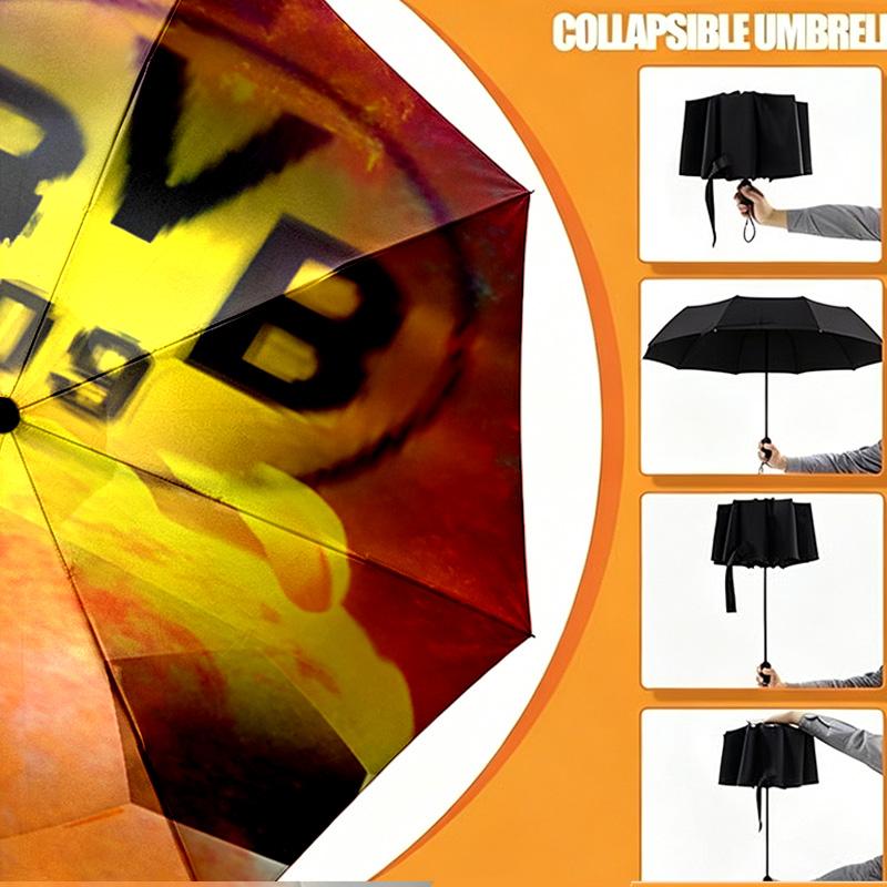 Borussia Dortmund Druckschirm Automatisches Öffnen/Schließen - Tragbares faltbares Design - Tägliche Nutzung für Reisen/Outdoor - Geschenk zum Geburtstag