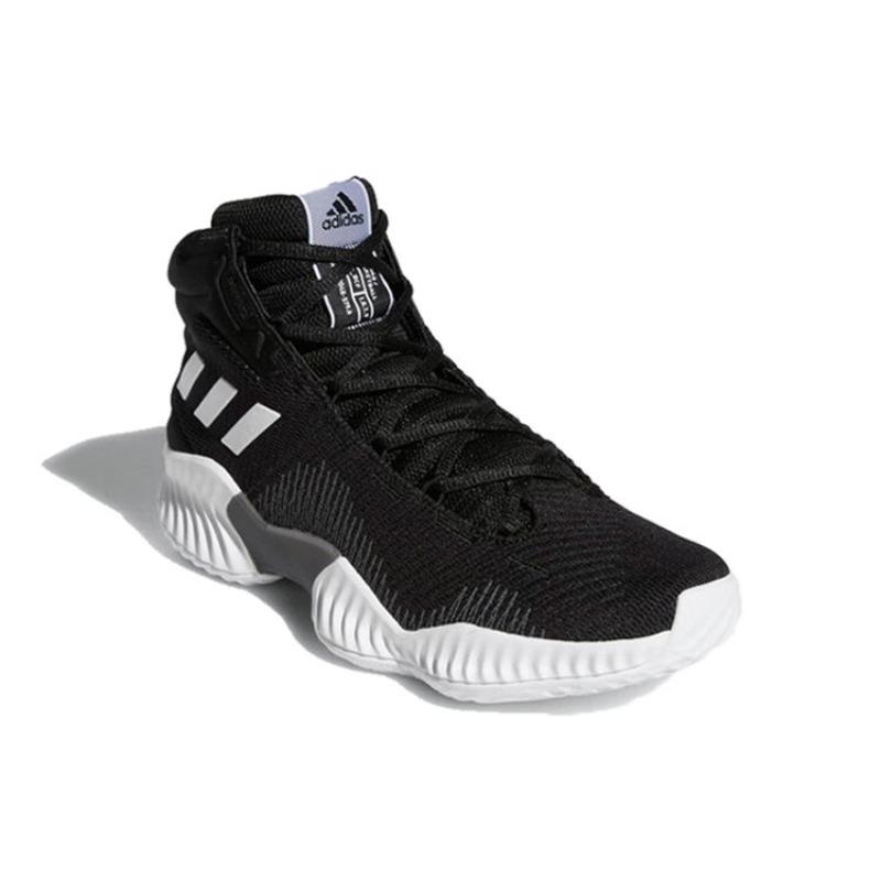Adidas Pro Bounce 2018 Mid-Top Cushioning Durable Basketball Shoes Men's Black White FW5746