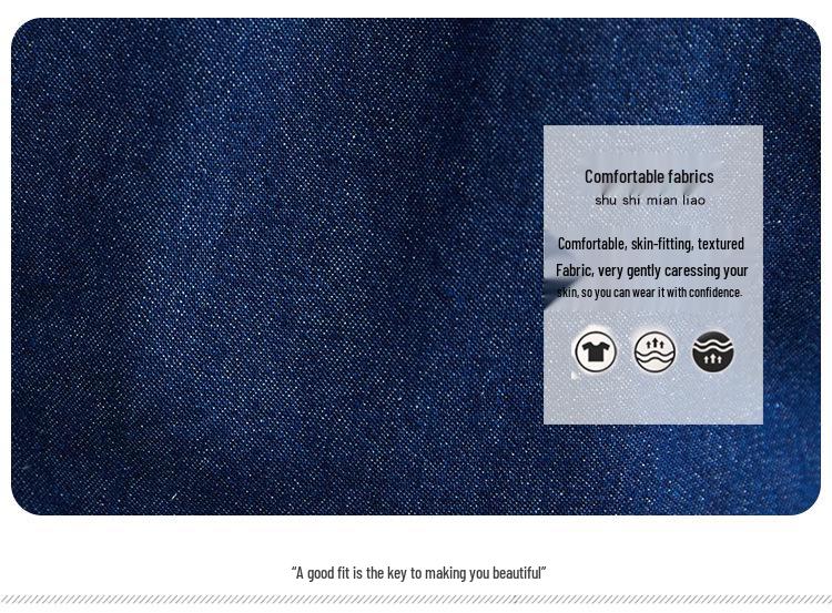 2026 Summer Washed Denim Casual Slimming Plus Size Five-Point Overalls Dress