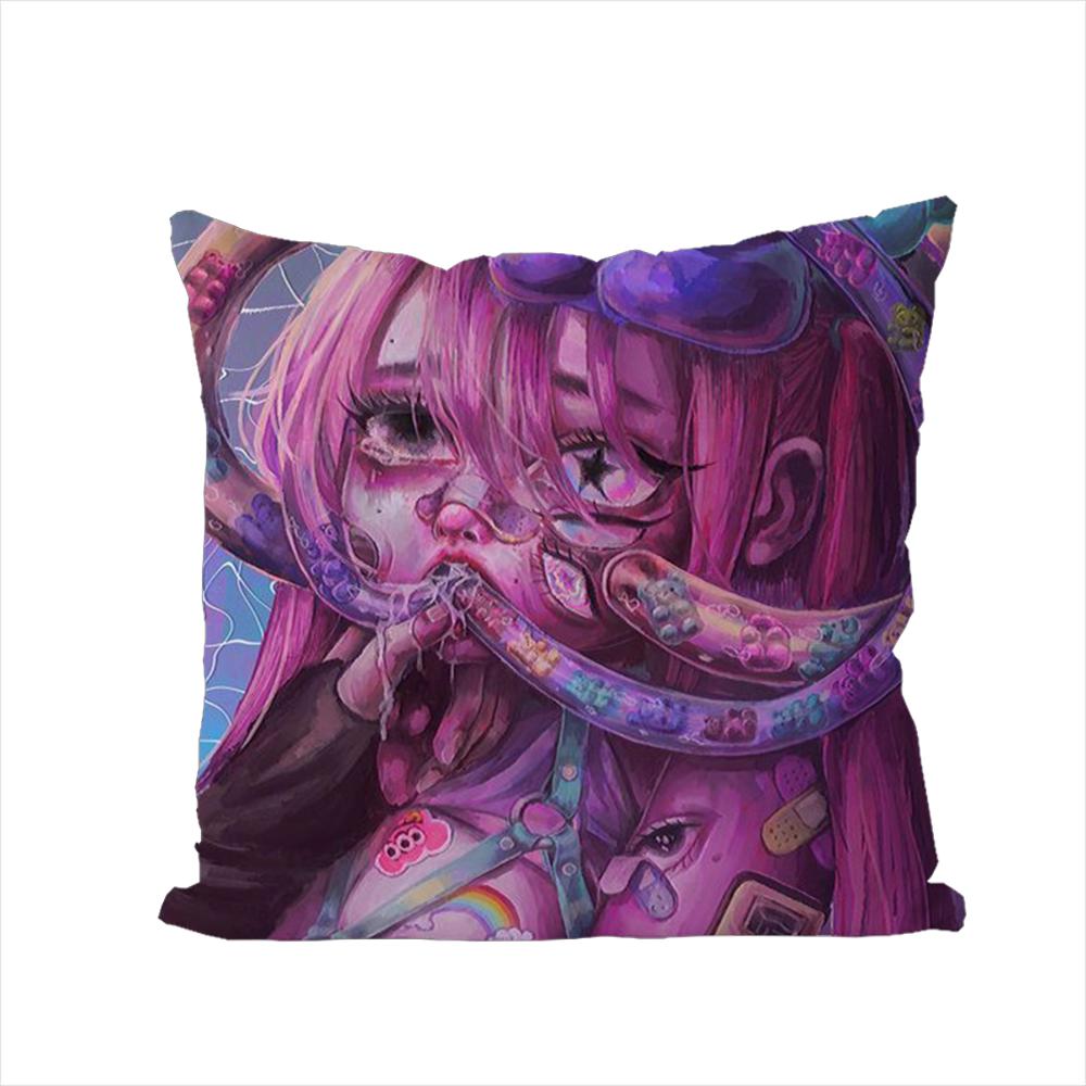 Eunpyon Art Pillow Case For Car Sofa Decorative Home Doublesided Print Plush Square Throw Pillow Cushion Cover