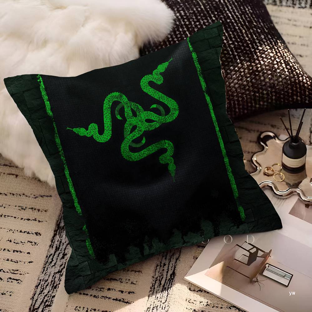 R-RAZER Logo Game Snake Cartoon Pillowcase Toon Gift Cushion Cover Bedroom Home Sofa Chair Seat Decor Pillow Case